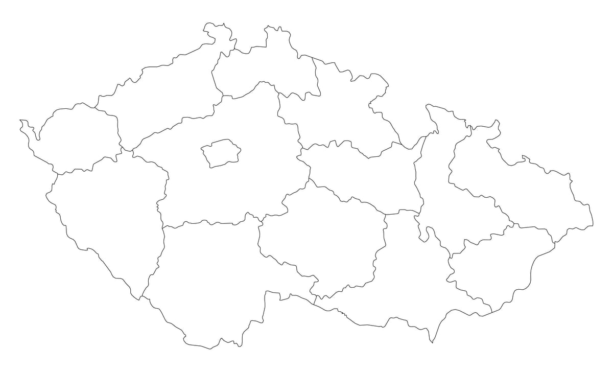 チェコ共和国のベクトルの地図