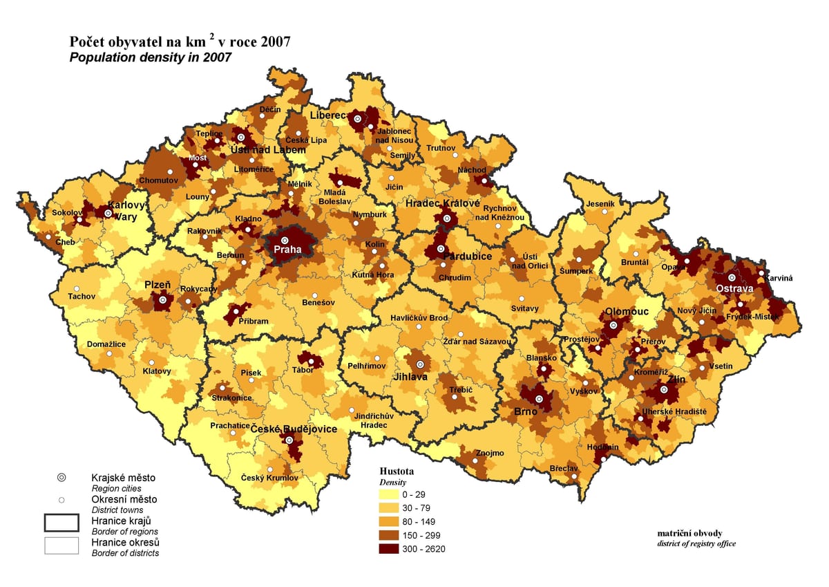 Czechia人口地図