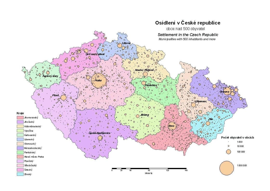 Czechia市町村の地図