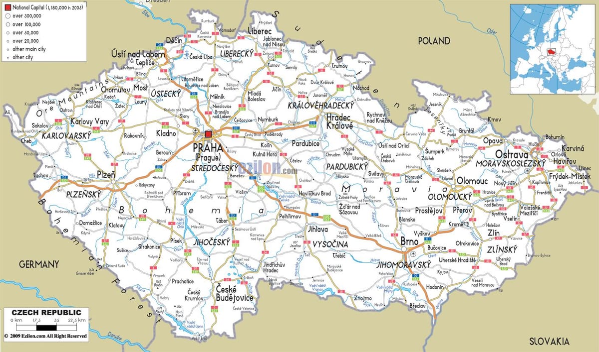 Czechia道路地図