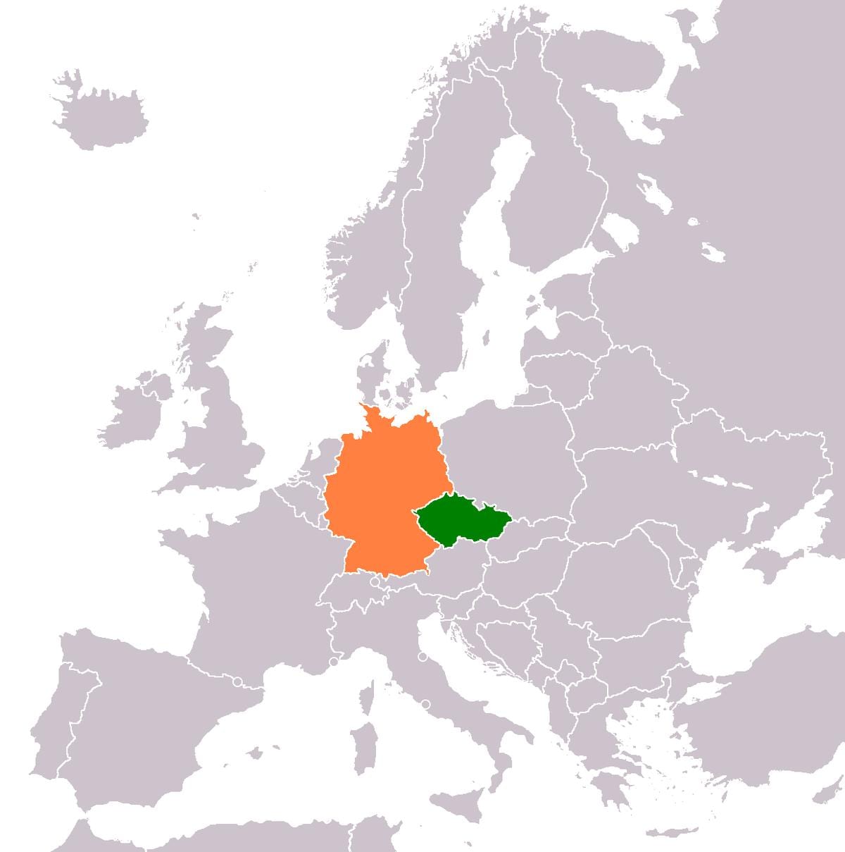 地図のチェコ共和国、ドイツ
