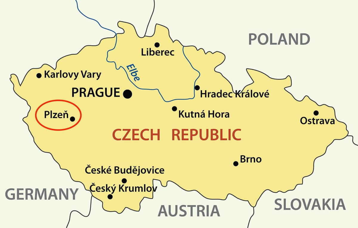 ピルゼンチェコ共和国-地図