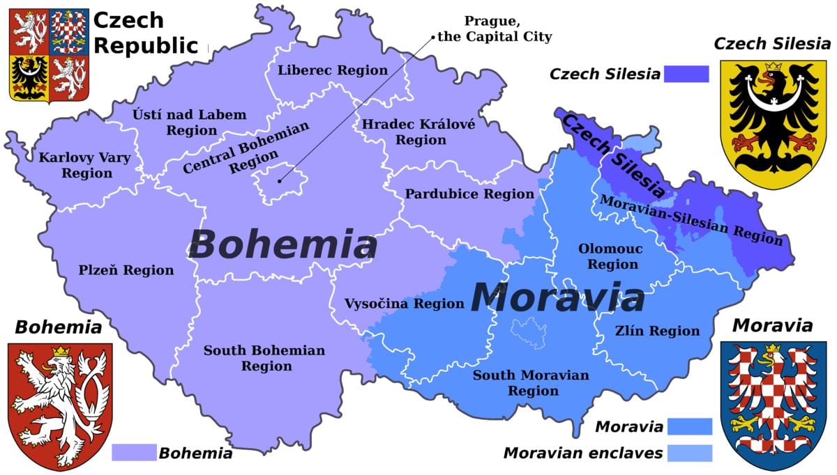 地図Moraviaチェコ共和国