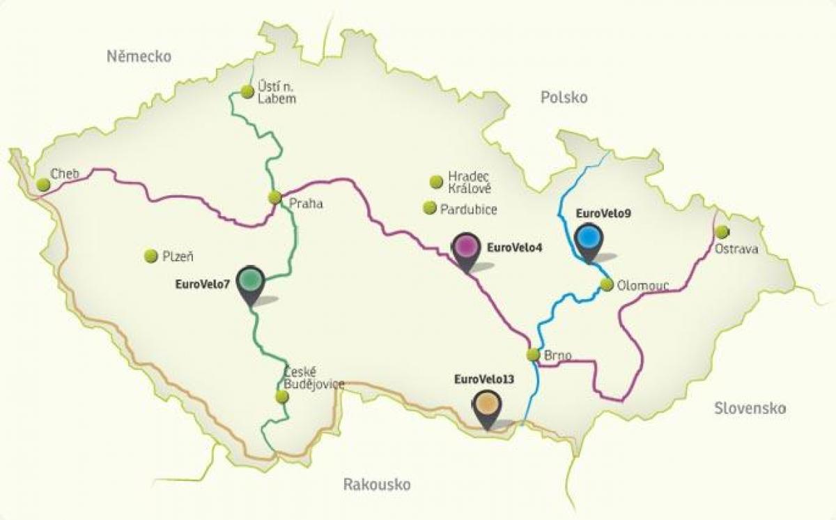Czechiaサイクリングの地図