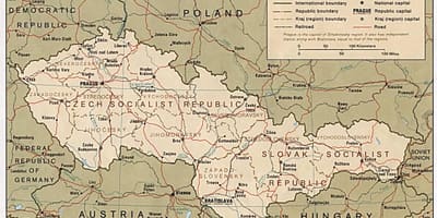 地図のチェコスロバキア1918年