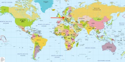 チェコ共和国の世界地図