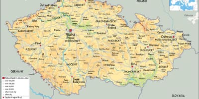 Czechia都市の地図