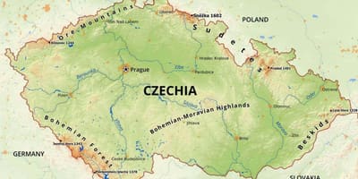 Czechia山の地図