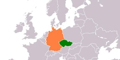地図のチェコ共和国、ドイツ